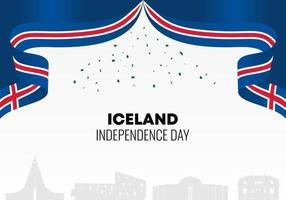 affiche de fond de la fête de l'indépendance de l'islande pour la célébration nationale. vecteur