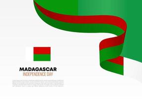 affiche de fond de la fête de lindépendance de madagascar pour la célébration nationale vecteur