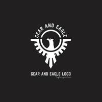 logo de cercle d'engrenage et d'aigle vecteur