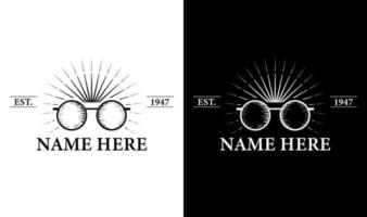 lunettes élégantes vintage rétro insigne étiquette emblème logo conception inspiration vecteur