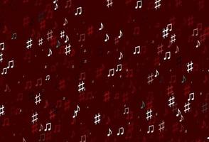 modèle vectoriel rouge clair avec des symboles musicaux.
