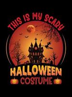 c'est mon modèle de conception de t-shirt de costume d'halloween effrayant, typographie graphique de t-shirt d'halloween effrayant, vacances, festival, salutation, octobre, hanté, château hanté vecteur