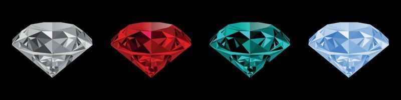 vecteur de diamants colorés eps 10