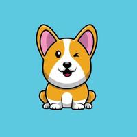 illustration de chien corgi mignon assis vecteur