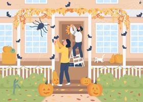 décoration de la maison pour halloween télévision vector illustration couleur