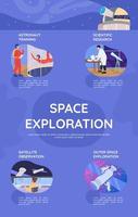 modèle d'infographie de vecteur de couleur plate d'exploration de l'espace