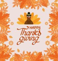 affiche de joyeux thanksgiving vecteur