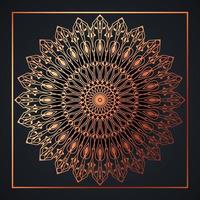 mandala abstrait ornement fond noir avec motif arabesque doré arabe or islamique arabesque ornement, floral doré, décoration ornementale vecteur pro