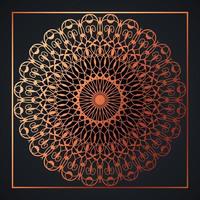 mandala abstrait ornement fond noir avec motif arabesque doré arabe or islamique arabesque ornement, floral doré, décoration ornementale vecteur pro