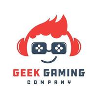 vecteur de conception de logo de jeu geek