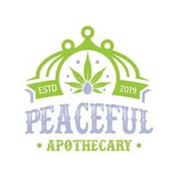 création de logo vintage d'huile de feuille de cannabis vecteur