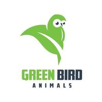 création de logo oiseau vert vecteur