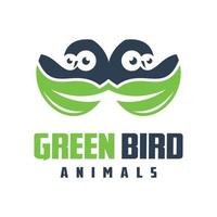 création de logo oiseau vert vecteur