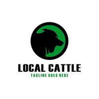 logo moderne de ferme de vache vecteur