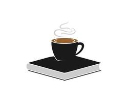 livre simple avec une tasse de café chaud vecteur