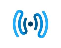 symbole wifi abstrait dans des couleurs bleues vecteur