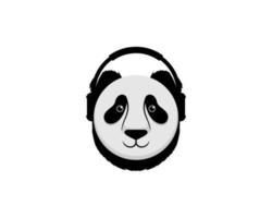 tête de panda avec illustration de casque vecteur