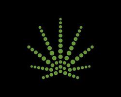 points abstraits formant une feuille de marijuana vecteur