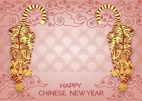 conception d'art de bannière du nouvel an chinois 2022 année du tigre vecteur
