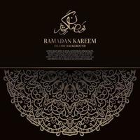 Kareem Ramadan. conception de fond islamique avec calligraphie arabe et mandala d'ornement. vecteur