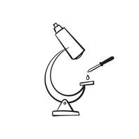 icône d'illustration de tube à essai de microscope dessiné à la main isolé