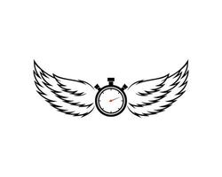 horloge avec des ailes vecteur