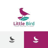 mignon petit nid d'oiseau son nature paix simple logo vecteur