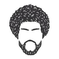 visage avec des hommes afro coiffures vintage vector illustration d'art en ligne.