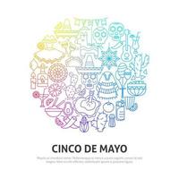 concept de cercle de cinco de mayo vecteur