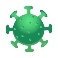 les virus sont rouges, verts, jaunes, bleus.coronavirus est un personnage de style dessin animé vecteur