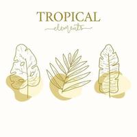 kit de feuilles d'éléments tropicaux vecteur