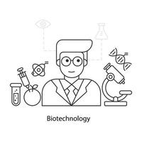une illustration de conception unique de la biotechnologie vecteur