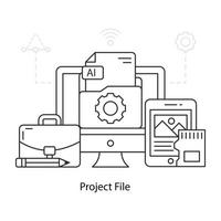 illustration de conception à la mode du fichier de projet vecteur