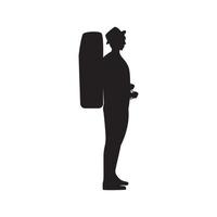 illustration vectorielle de silhouette touristique mâle vecteur