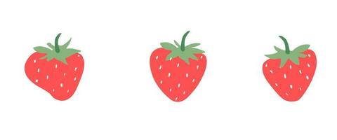 fraises définies illustration vectorielle plane. vecteur