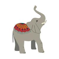 éléphant avec illustration vectorielle de cape d'ornement. vecteur