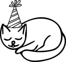 chat mignon dessinés à la main dans un style doodle. élément pour carte postale de conception vecteur