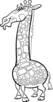 dessin animé girafe animal caractère livre de coloriage page vecteur