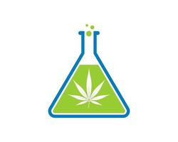 recherche sur le cannabis avec un tube à essai en laboratoire vecteur