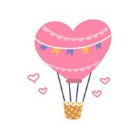 ballon en forme de coeur, saint valentin, illustration vectorielle à plat vecteur