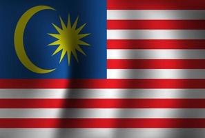 fond de drapeau malaisie agitant 3d. fond d'écran de la bannière de la fête nationale de l'indépendance vecteur