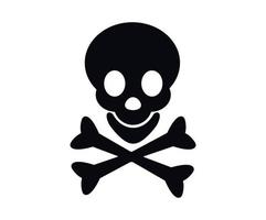crâne de mort, danger ou poison icône vectorielle plate pour les applications et les sites Web