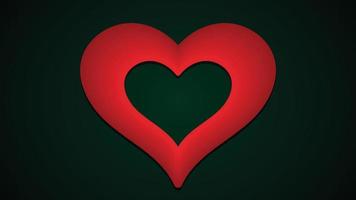 fond vert foncé avec symbole d'amour en forme de coeur unique vecteur