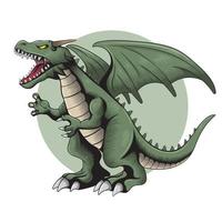 illustration vectorielle de dragon vert en colère vecteur