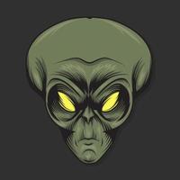 illustration vectorielle effrayant visage extraterrestre vecteur