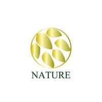 icône du logo nature dorée pour la société environnementale vecteur