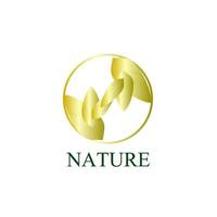 icône du logo nature dorée pour la société environnementale vecteur