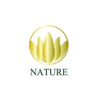 icône du logo nature dorée pour la société environnementale vecteur