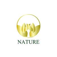 icône du logo nature dorée pour la société environnementale vecteur