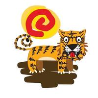 la conception d'illustration de tigre pour sukajan est un tissu traditionnel du japon ou un t-shirt avec broderie numérique dessinée à la main t-shirts pour hommes été décontracté à manches courtes hip hop t-shirt streetwear vecteur